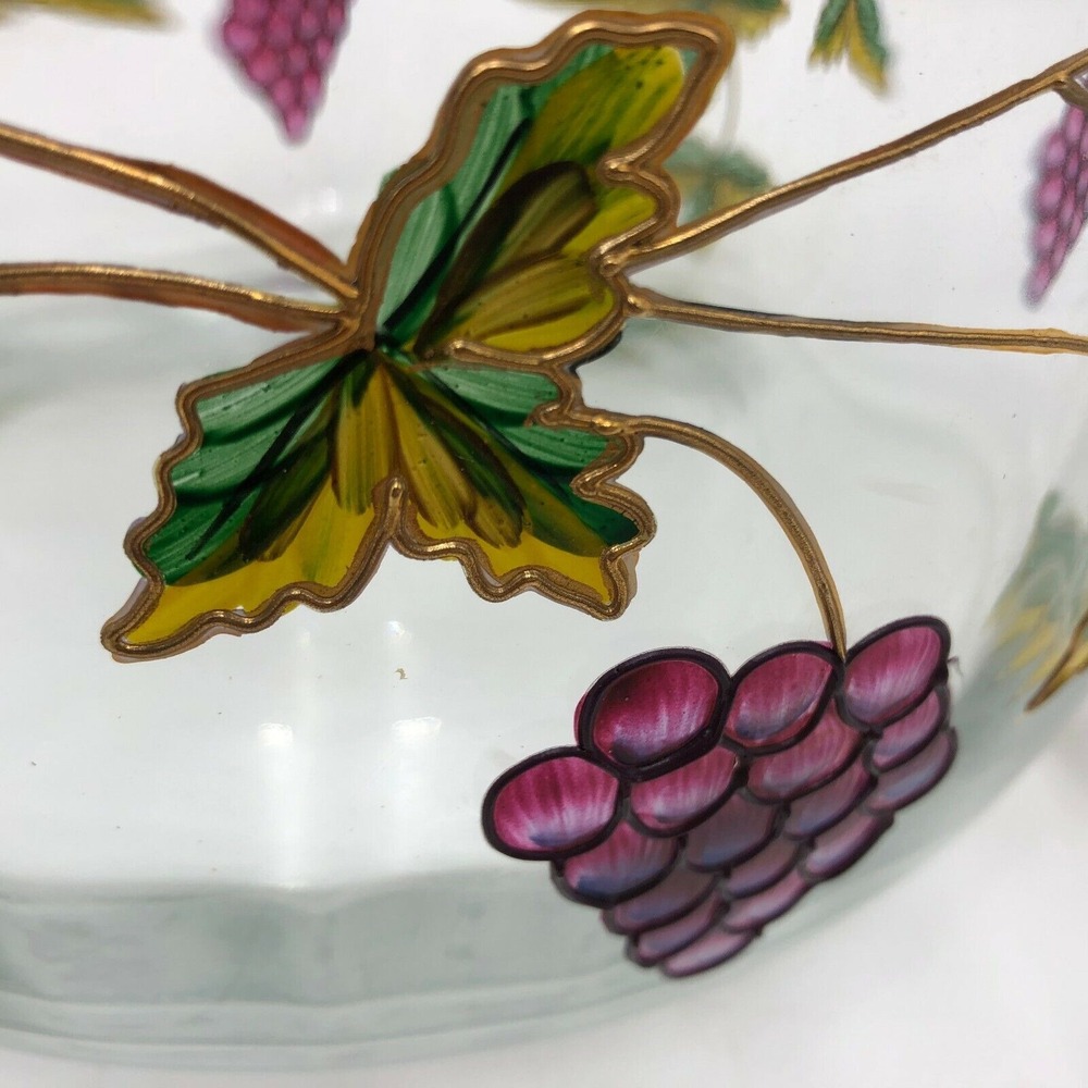 CRYSTAL CLEAR HANDCRAFTED BOWL GRAPE DESIGN MADE IN ROMANIA - Picture 8 of 11